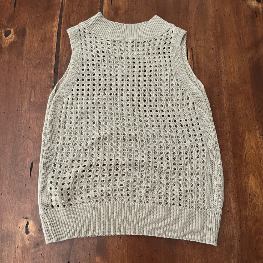 DAZY Tan Open Knit High Neck Sleeveless Top - Picture 4 of 4